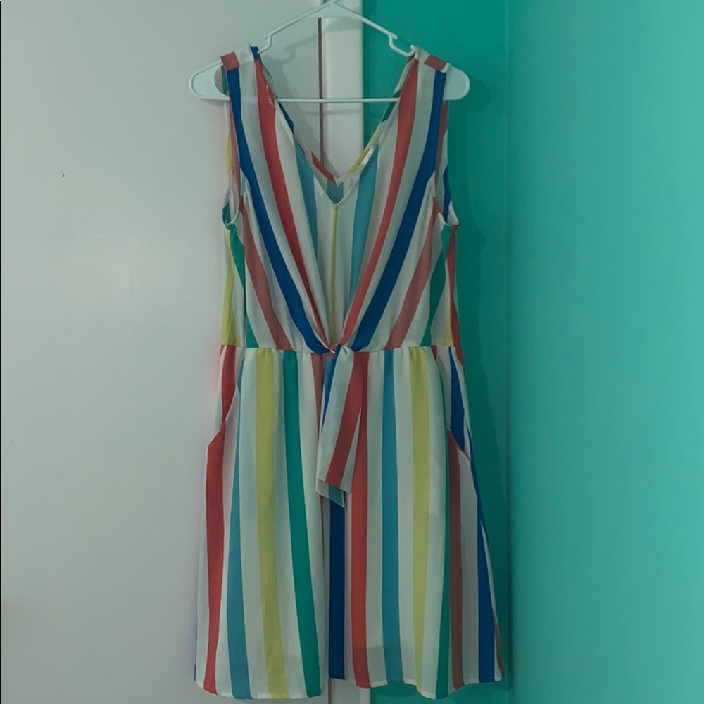 Charming Charlie’s Rainbow Striped Dress
